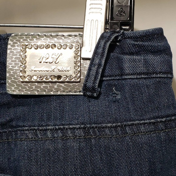 Twelve K Dark Blue Women's Jeans Bejeweled Back Pockets (Size 13) - Picture 4 of 12